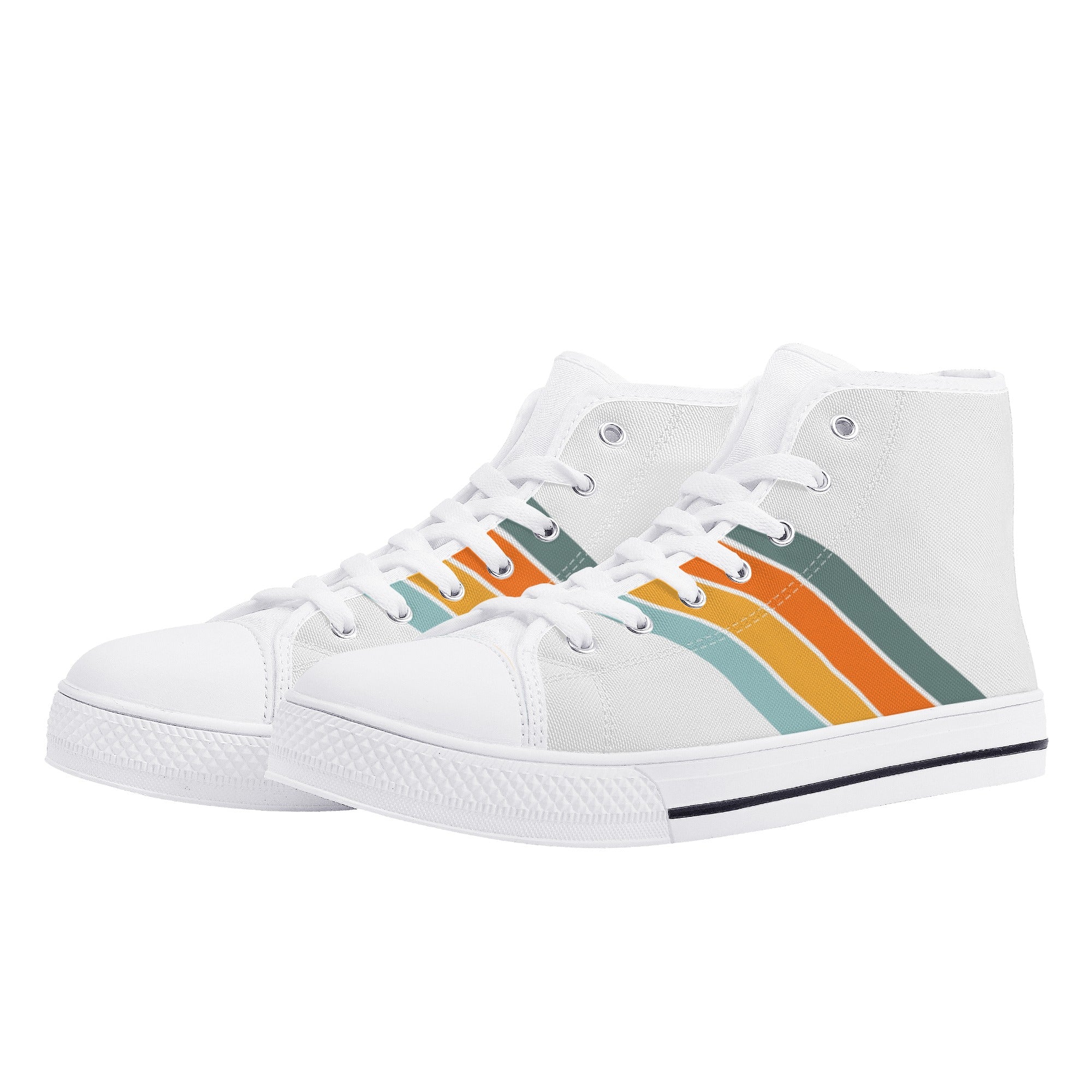 Retro Women's High Top Canvas Shoes - Retro Vibe Collection - Area F Island Clothing