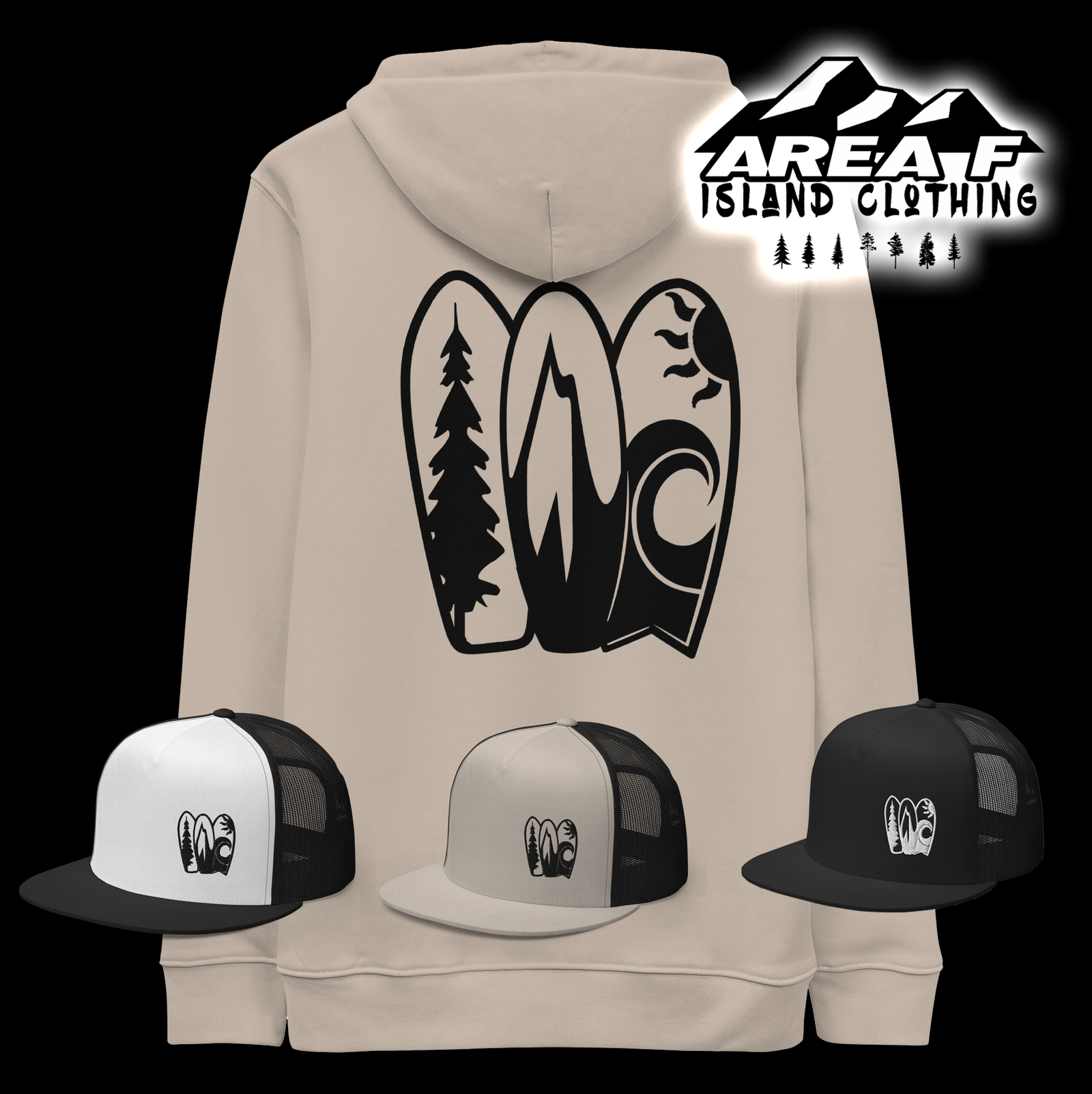 Eco West Coast Surf Unisex Essential Hoodie - Area F Island Clothing