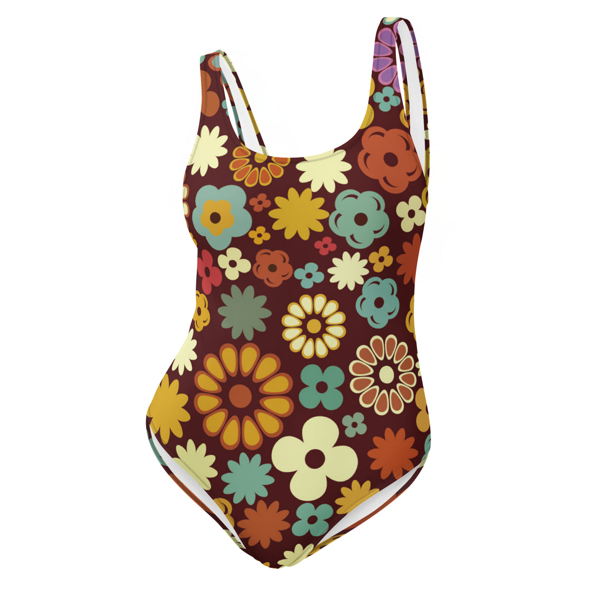 Retro Flower Power One-Piece Swimsuit