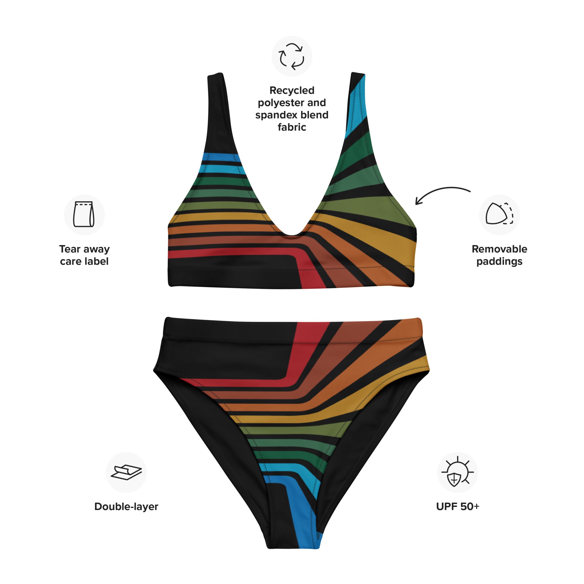 V Double Layer swimsuit in multicoloured - Same