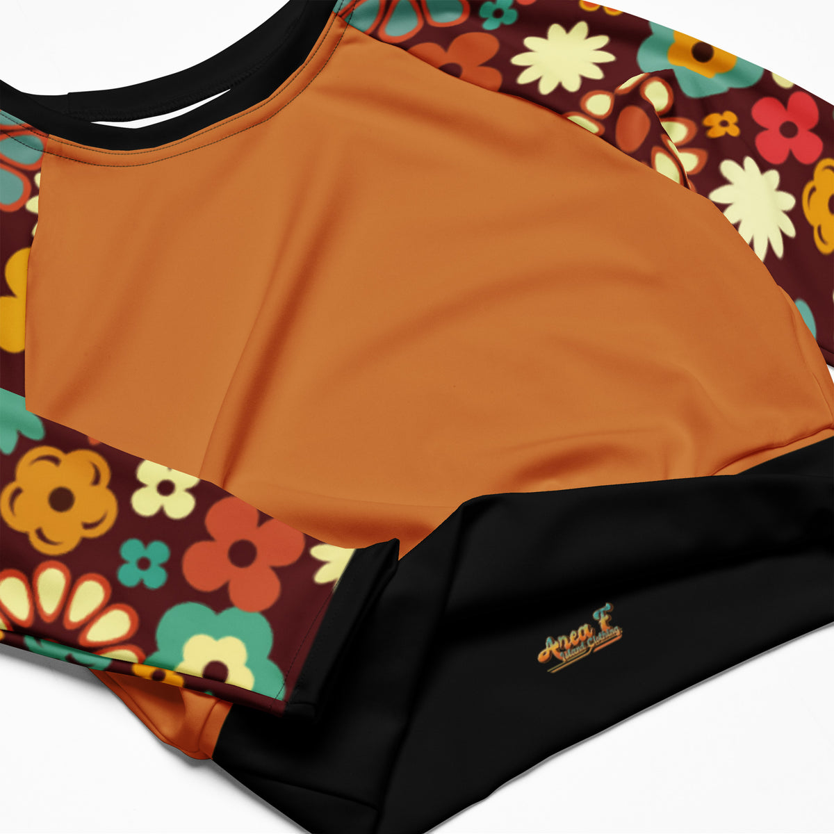 Eco Retro Limited Collection Recycled long-sleeve crop top activewear - Area F Island Clothing