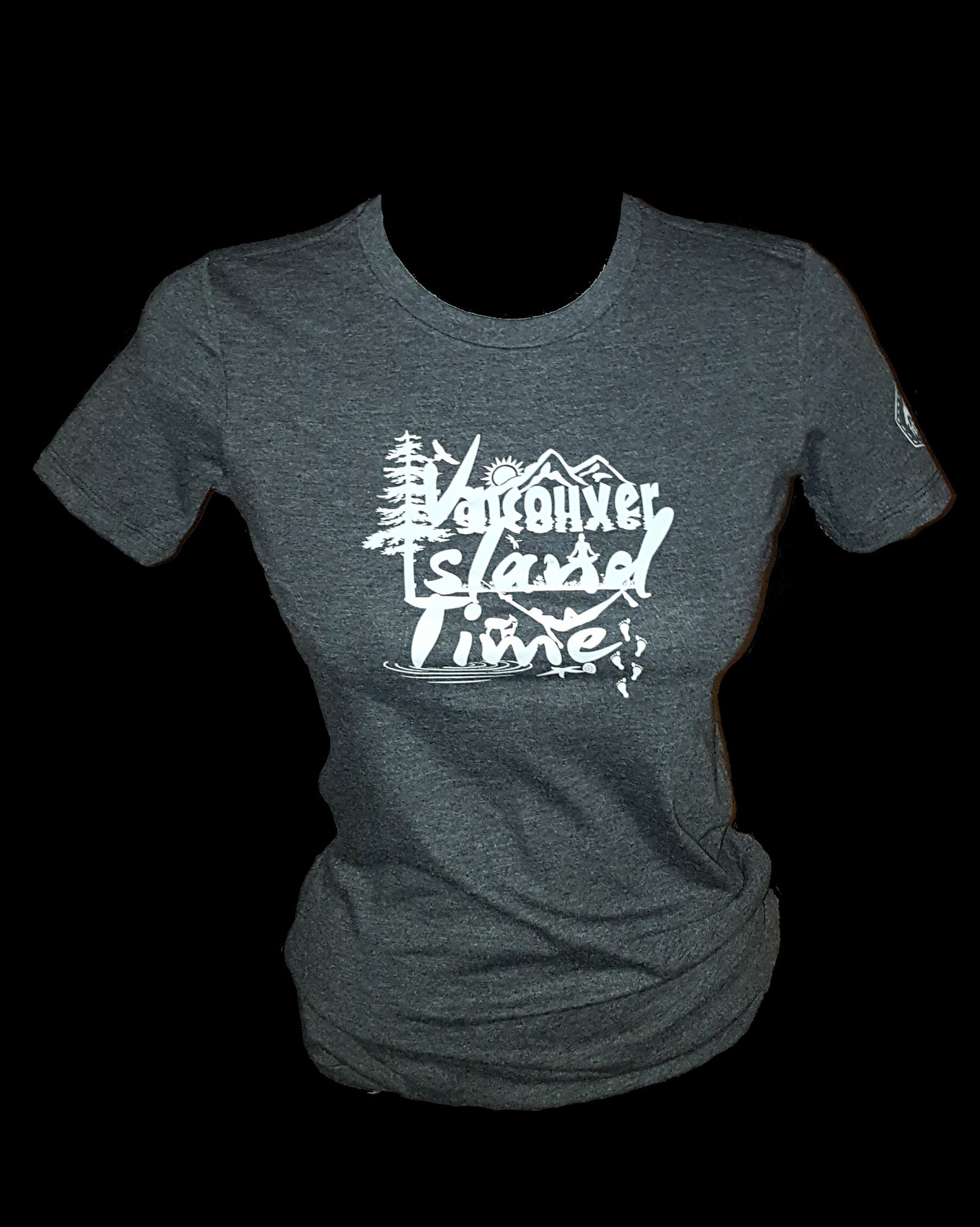 Vancouver Island Time Nature Yoga/Hammock Women's Tee - Area F Island Clothing