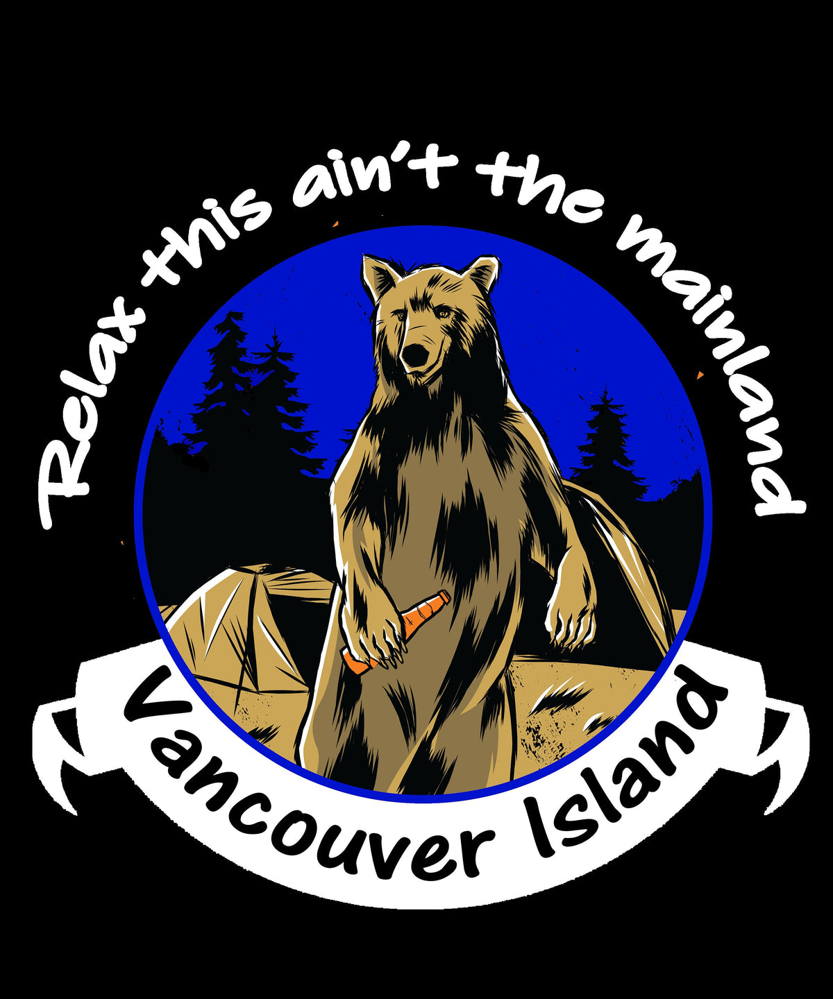 Vancouver Island Bear Beer Tee - Area F Island Clothing