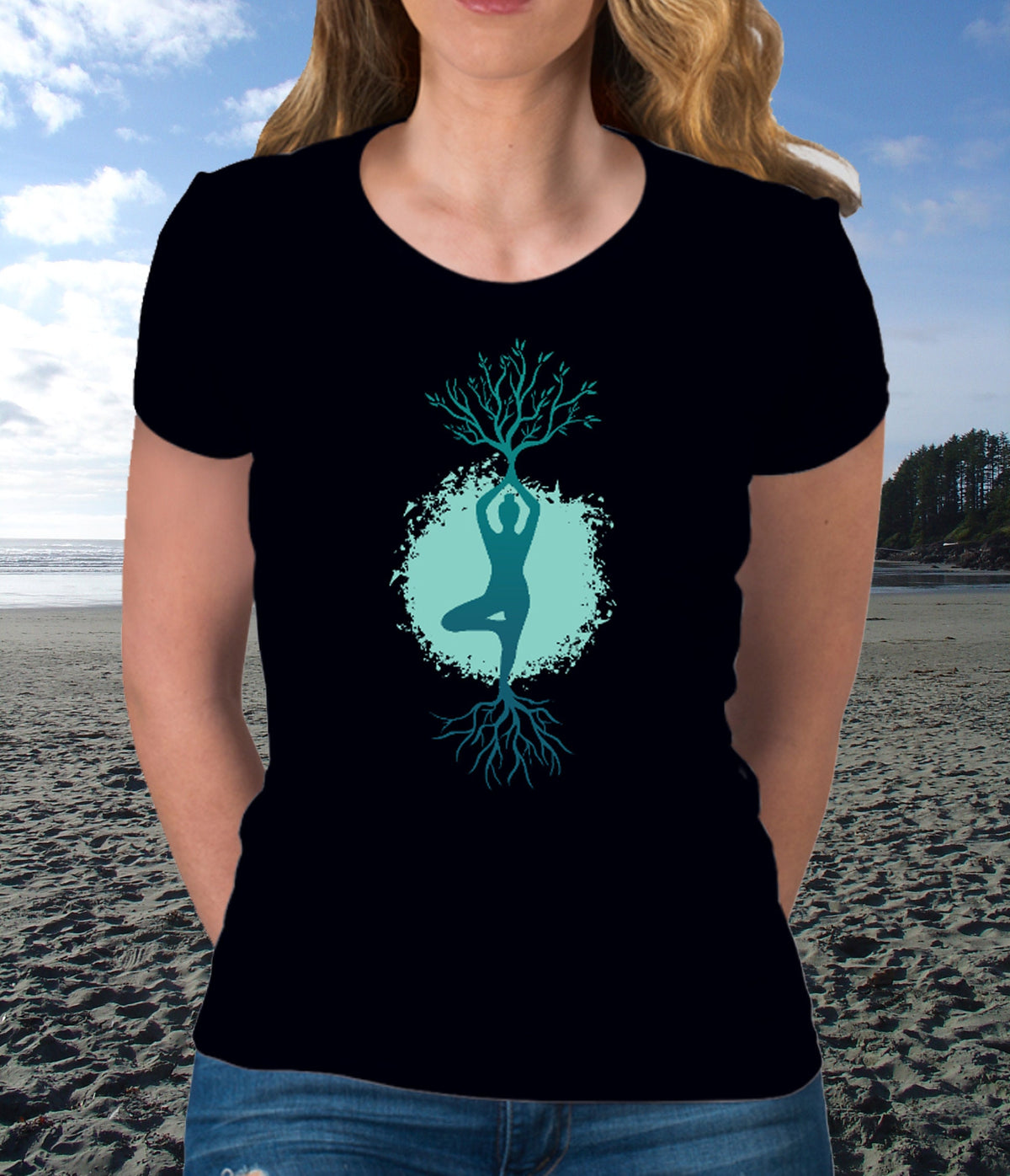 Tree Pose - Women&#39;s Custom TShirt - Area F Island Clothing