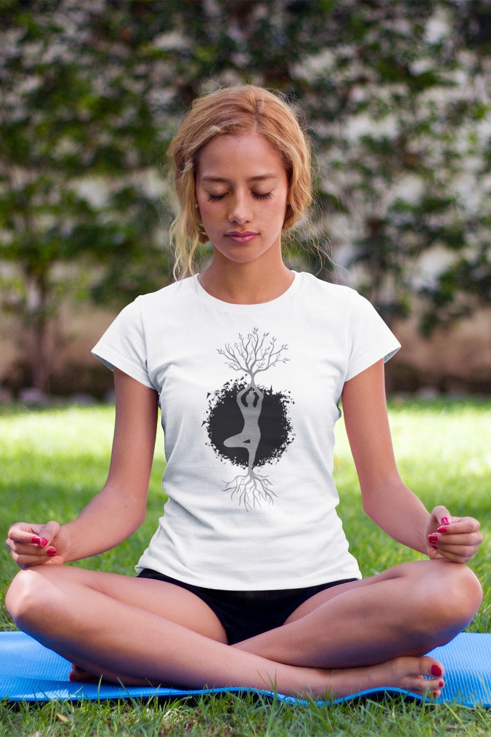 Tree Pose - Women's Custom TShirt - Area F Island Clothing