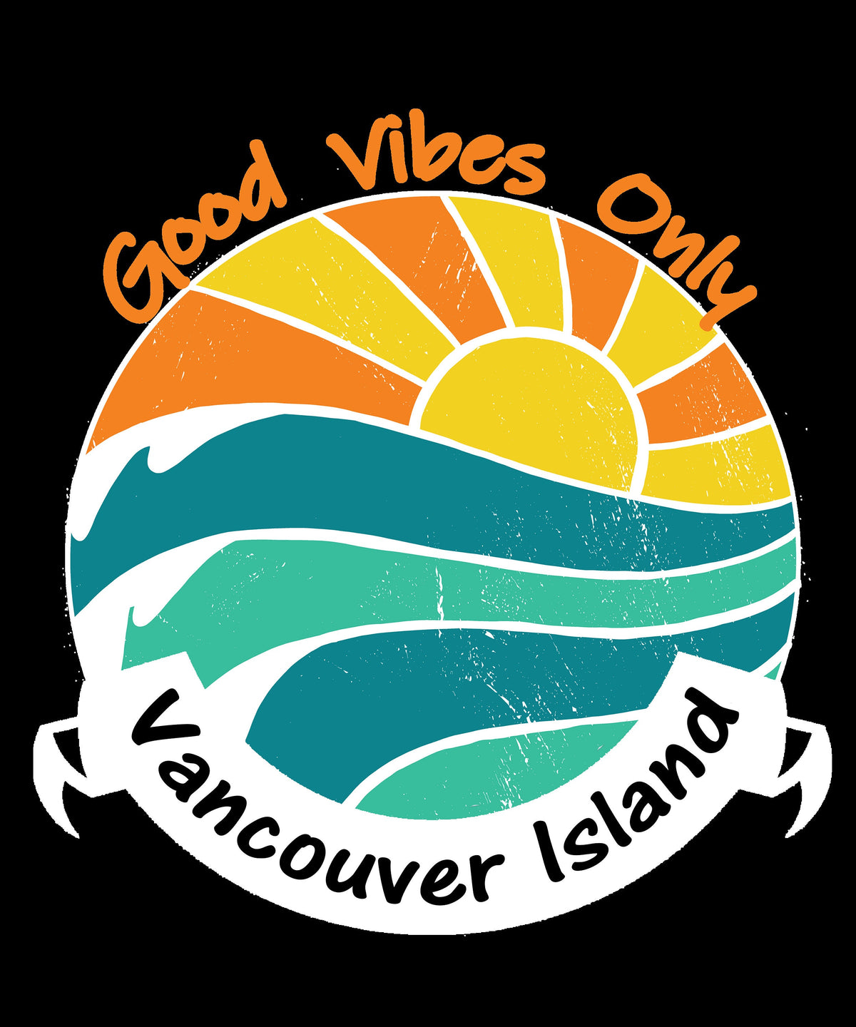 Vancouver Island Sun Good Vibes Only Tee - Area F Island Clothing