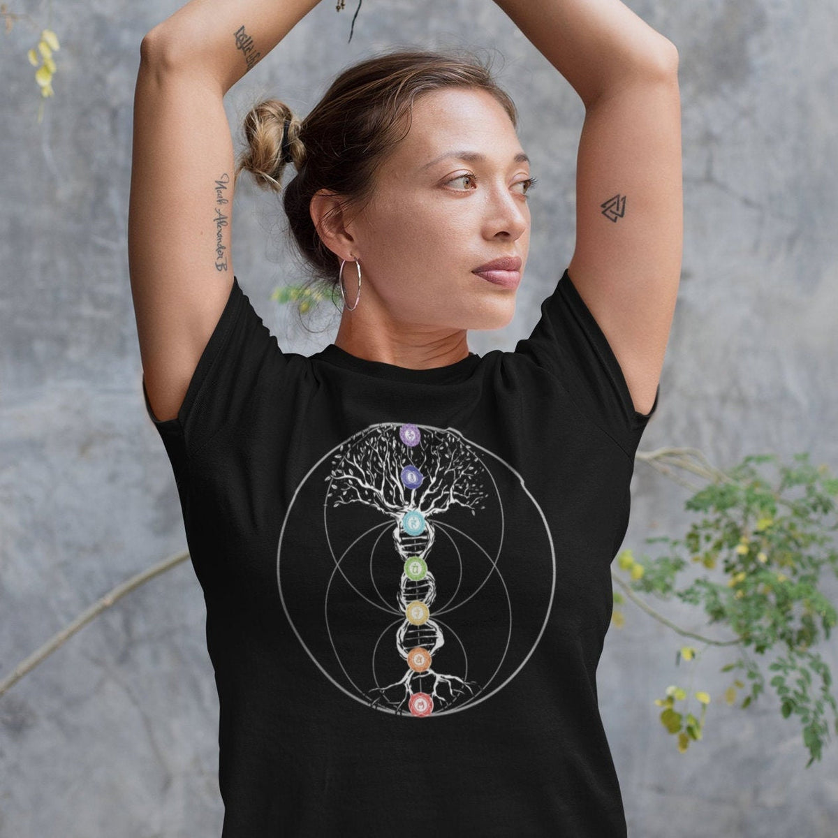 Chakra DNA Tree of Life Sacred Geometry Unisex TShirt - Area F Island Clothing