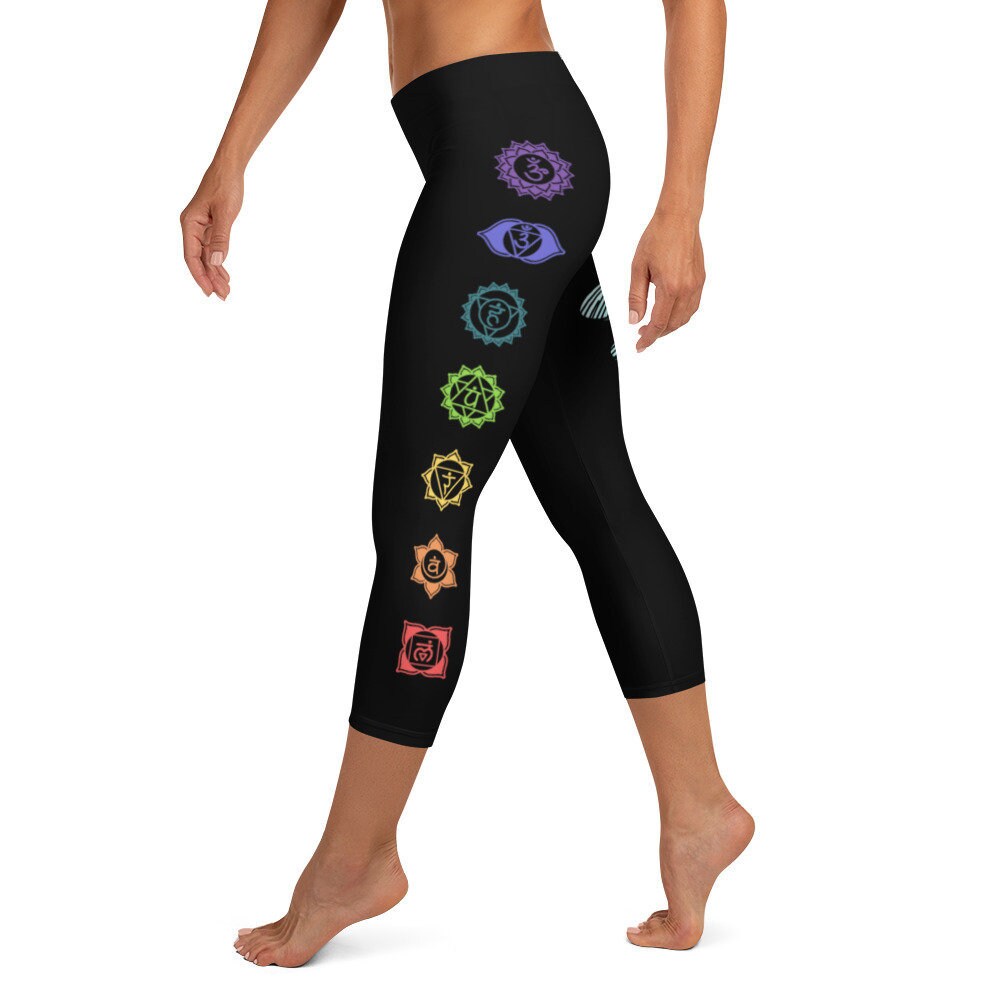 Dragonfly Chakra Capri Leggings - Capri Leggings - Area F Island Clothing