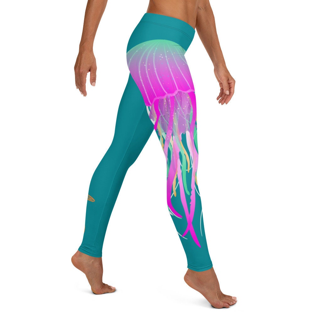 Psychedelic Jellyfish Seashell Starfish Full Length Leggings - Area F Island Clothing