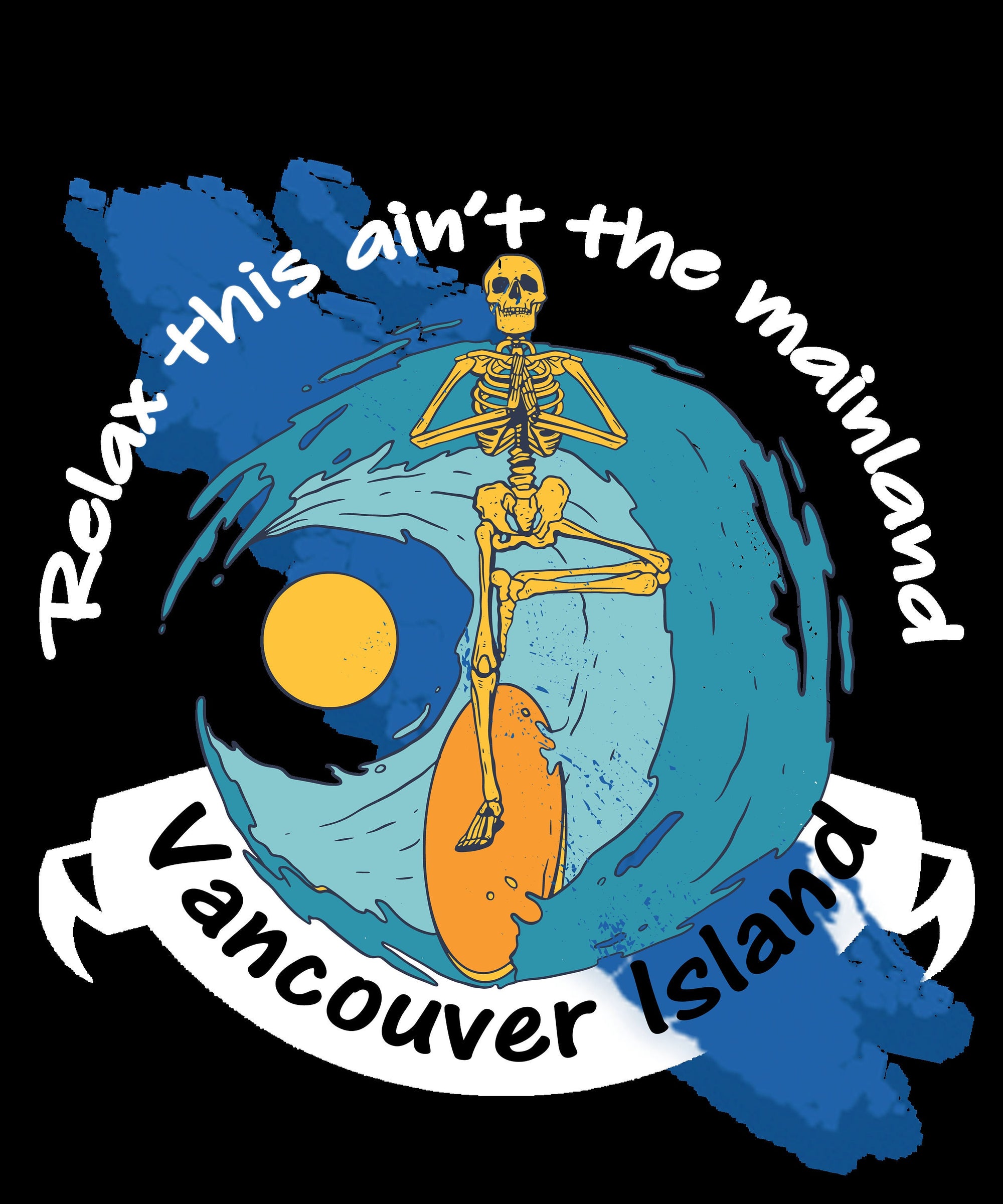 Vancouver Island - Surf Skeleton Tee - Area F Island Clothing