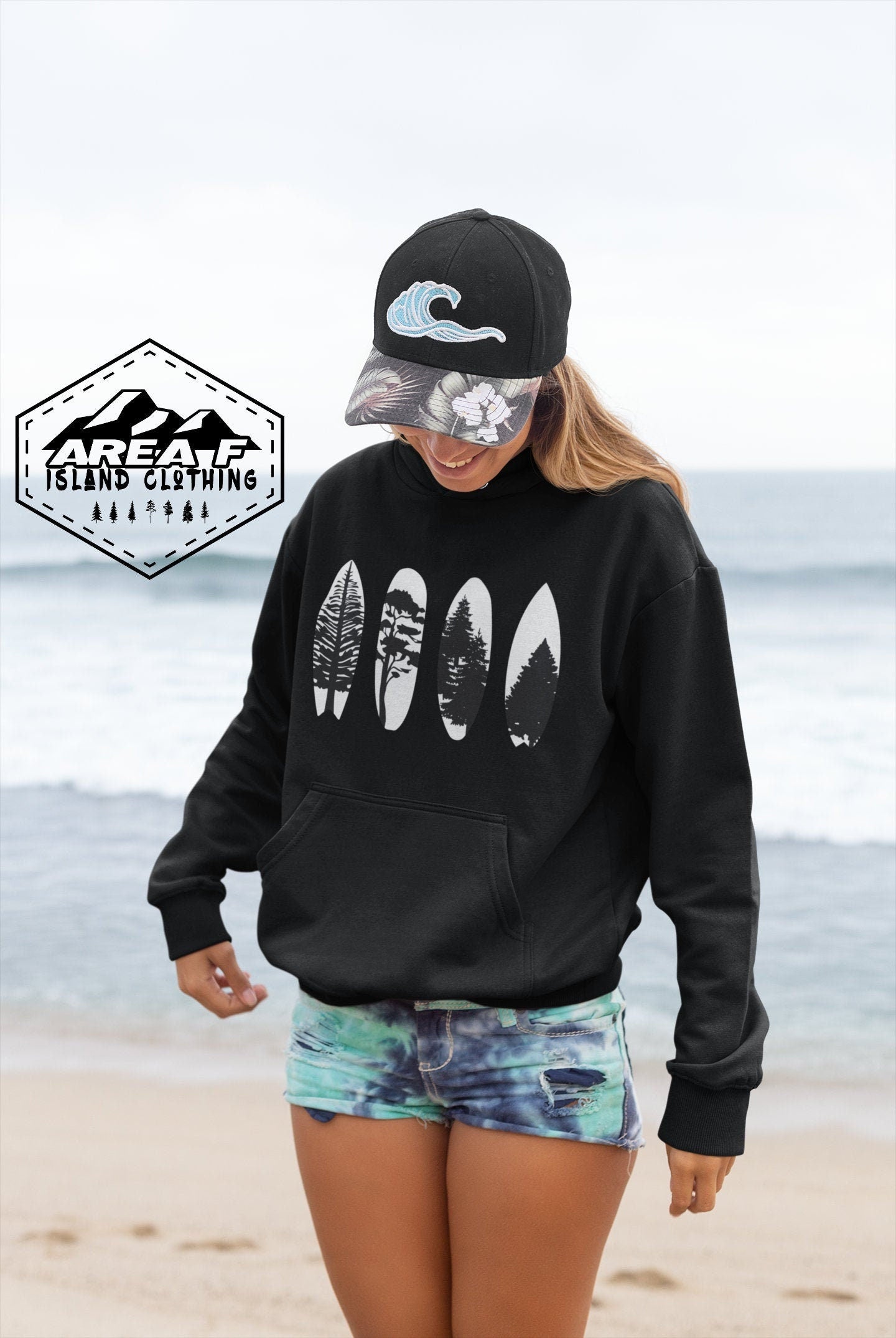 West Coast Vancouver Island Hoodie Surf Hoodie Unisex Hoodie - Area F Island Clothing