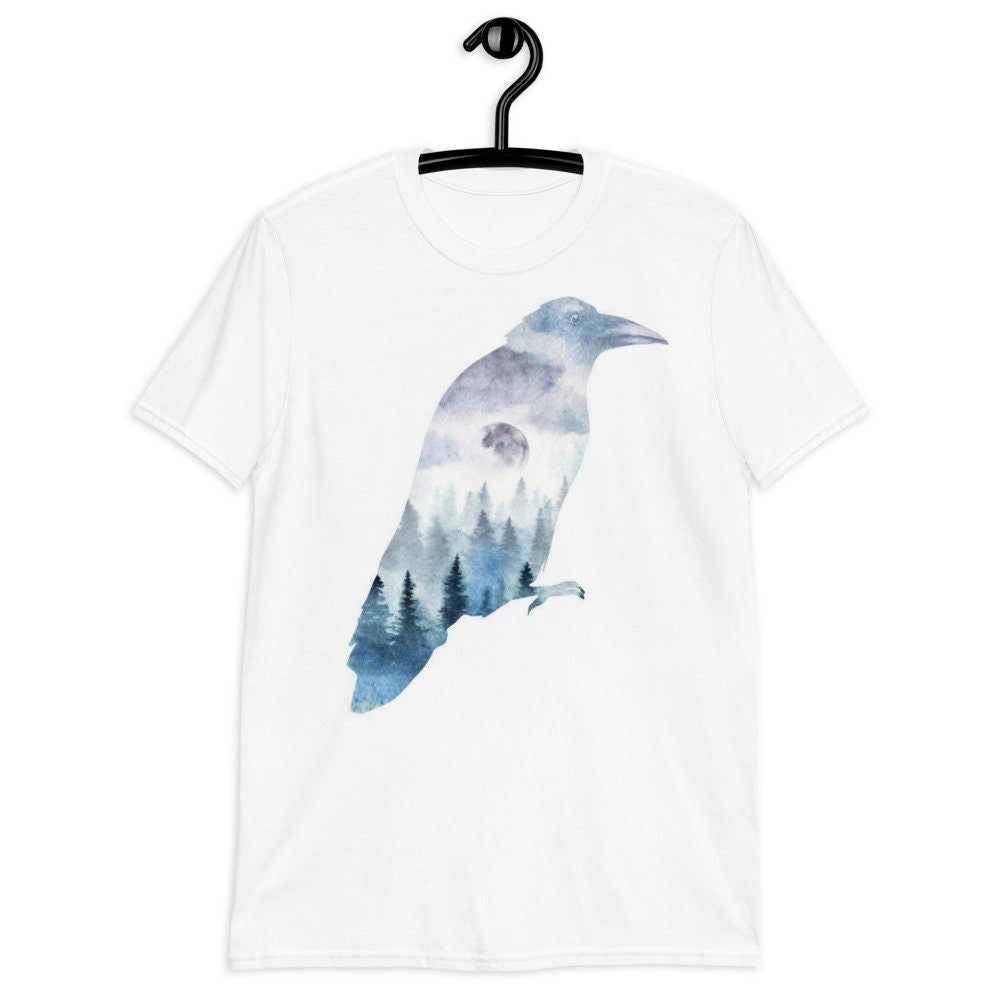 Raven Forest Moon - Front and back Unisex T-Shirt - Area F Island Clothing