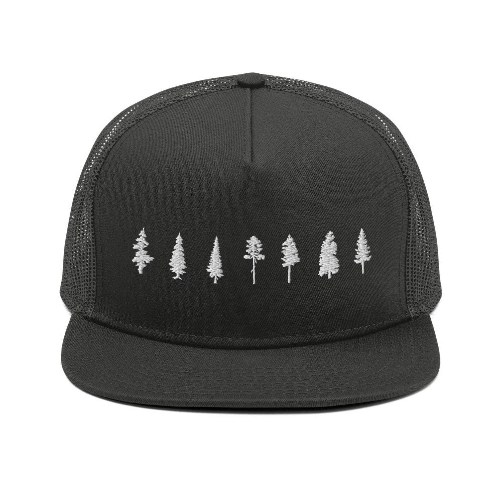 Embroidered Pine Tree Fir Tree Spruce Tree - Mesh Back Snapback - Area F Island Clothing