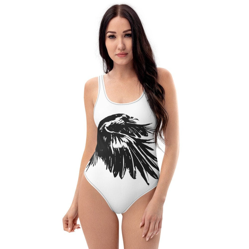 Black Raven One-Piece Swimsuit - Area F Island Clothing