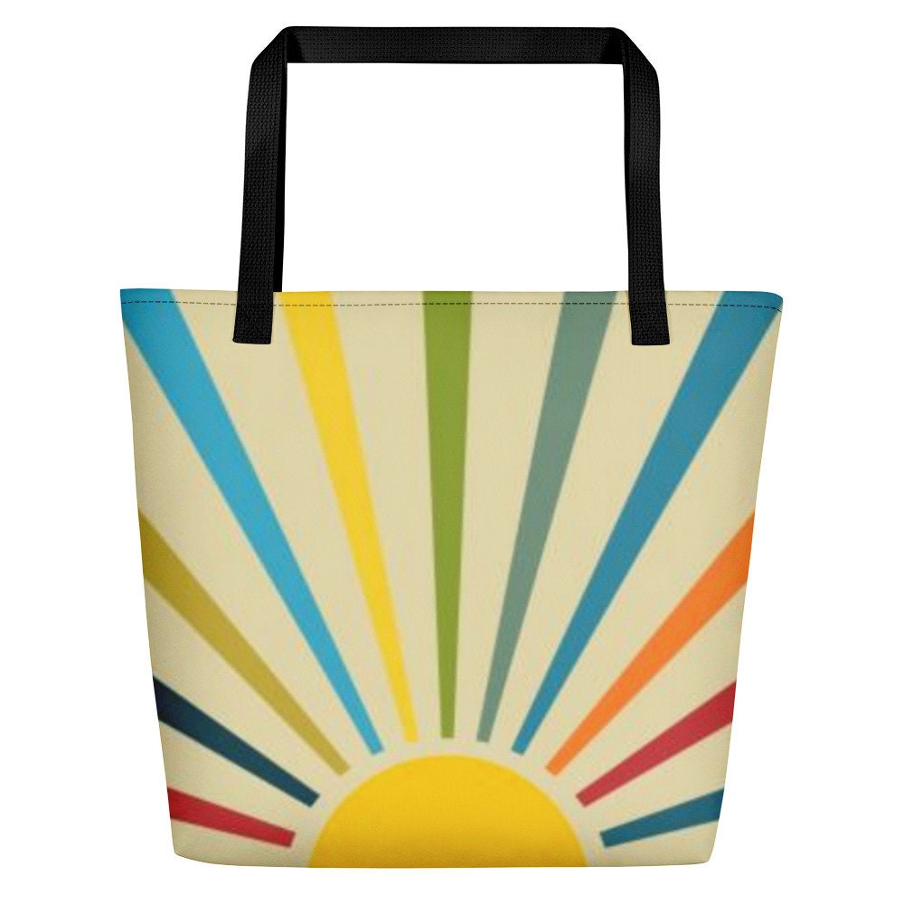 Vintage Retro Sun Sunrise Beach Bag - Area F Island Clothing