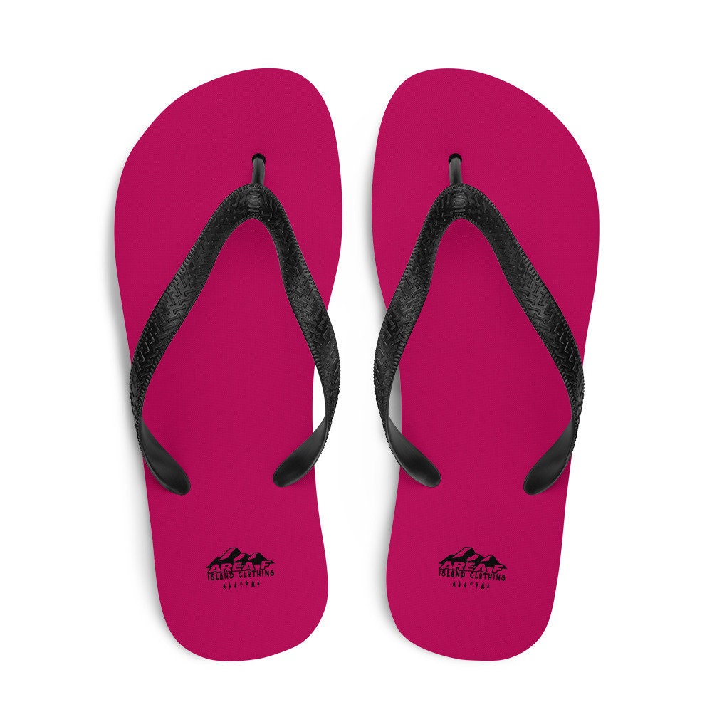 Hot Pink Vintage Retro Flip-Flops - Area F Island Clothing