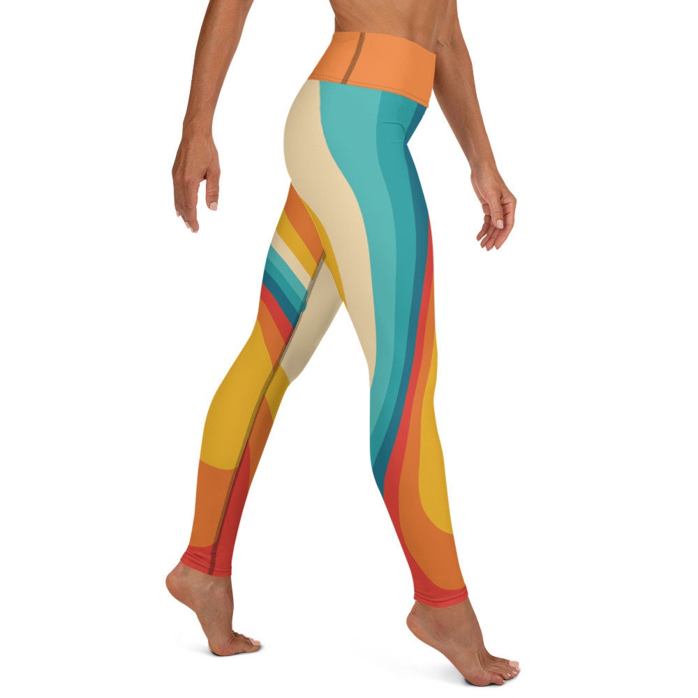 Retro Inspired Colored Sunburst High Waisted Leggings - Area F Island Clothing