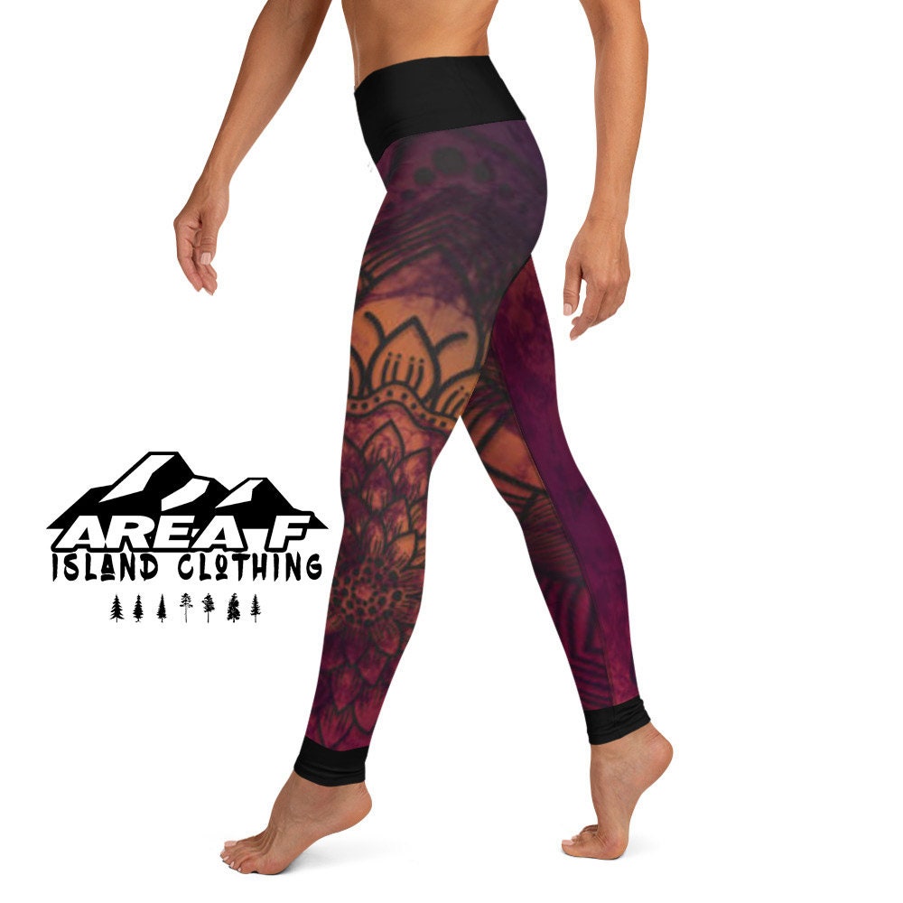 Mandala Print Yoga Pilates High Waisted Leggings - Area F Island Clothing