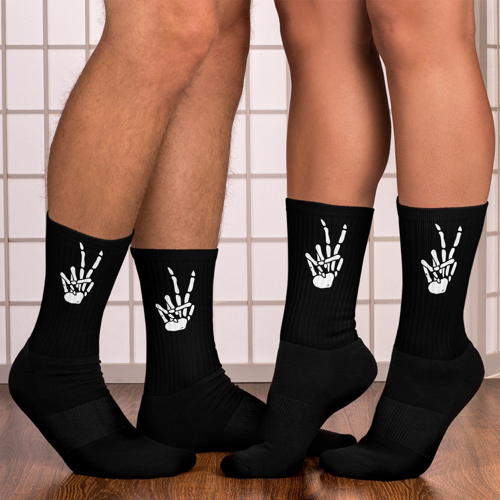 Skeleton Peace Sign Socks - Area F Island Clothing