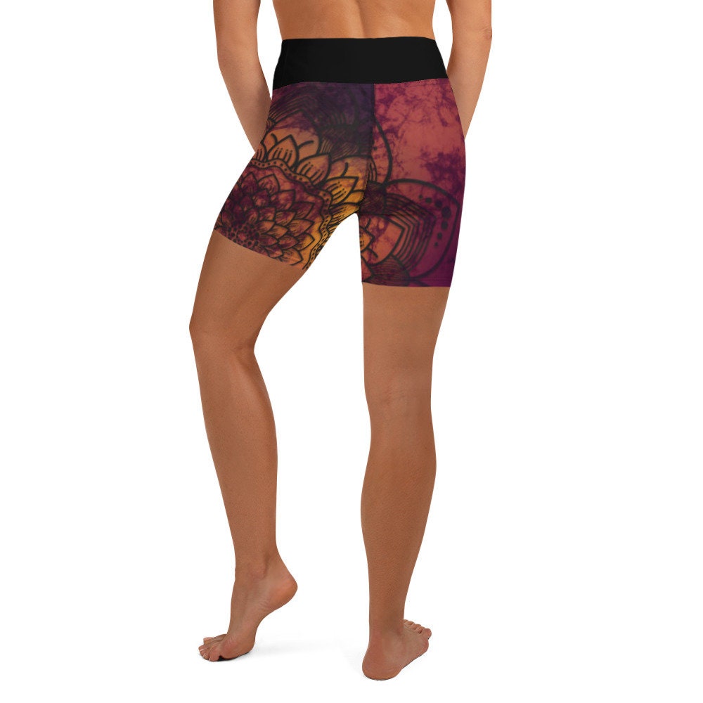 Mandala Print Yoga Pilates - Yoga Shorts - Area F Island Clothing