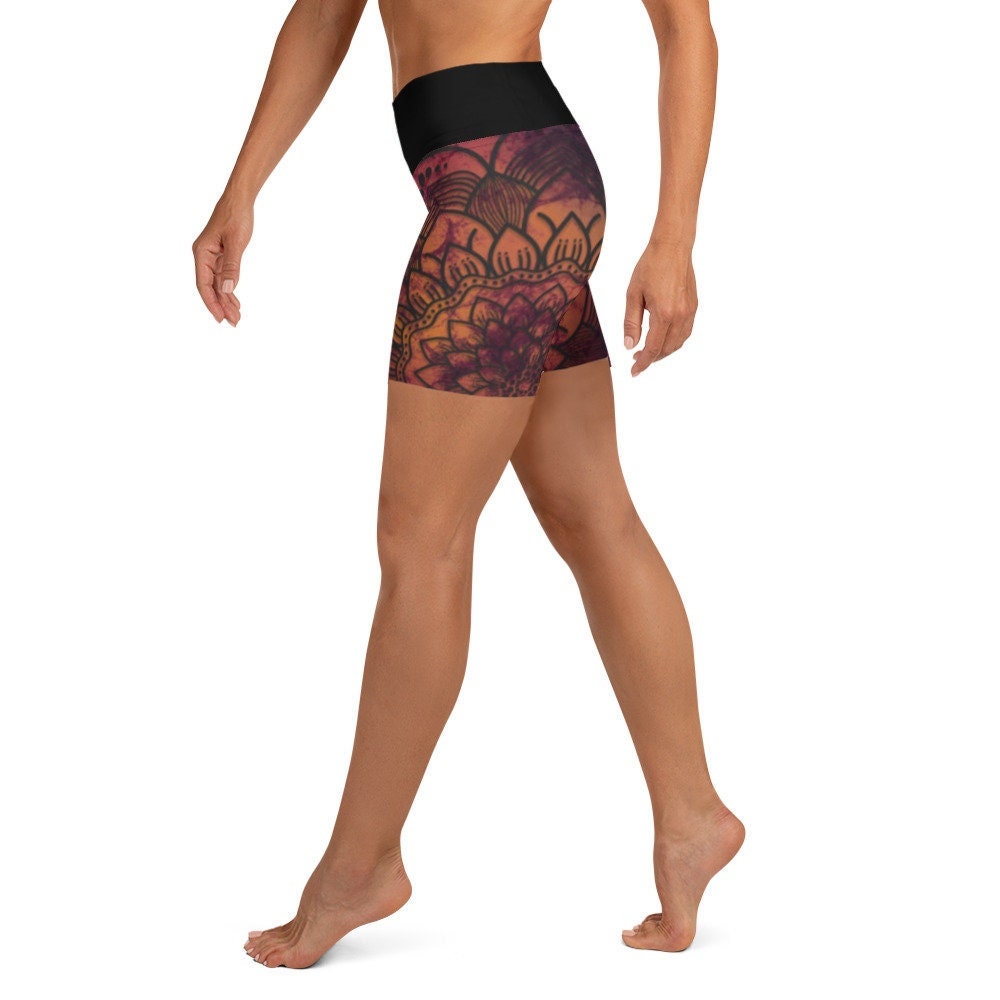 Mandala Print Yoga Pilates - Yoga Shorts - Area F Island Clothing