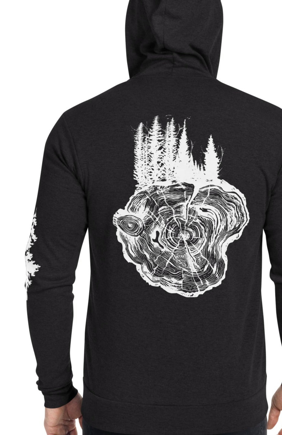 Old Growth Forest Tree Rings | Old Growth Tree | Tree Rings | Tree - Unisex zip hoodie - Area F Island Clothing