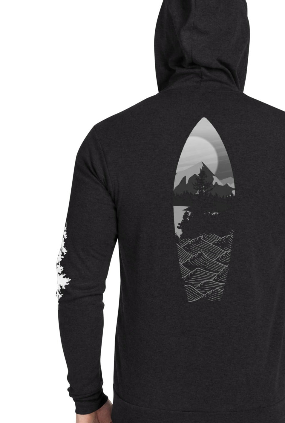 Vancouver Island Hoodie | West Coast Hoodie | Tofino Hoodie | Tree Hoodie | Mountain Hoodie | Surf Hoodie - Unisex zip hoodie - Area F Island Clothing